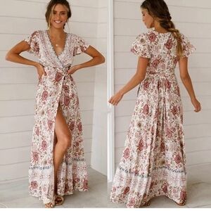 Floral Wrap Maxi Dress